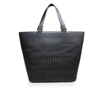 Bottega Veneta waxed leather tote 16053 black Bottega Veneta waxed leather tote 16053 black